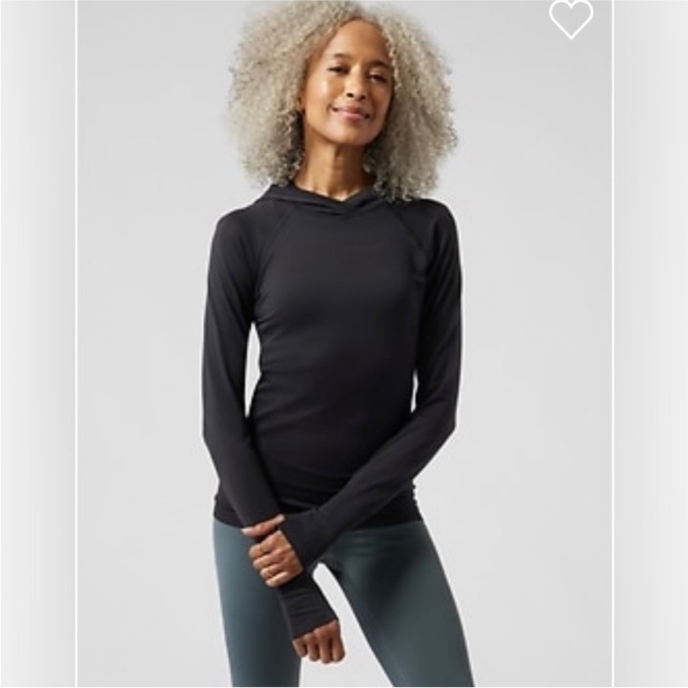 Athleta Black Fitted Long Sleeve Hoodie